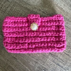 Vibrant Pink Crochet Key Holder